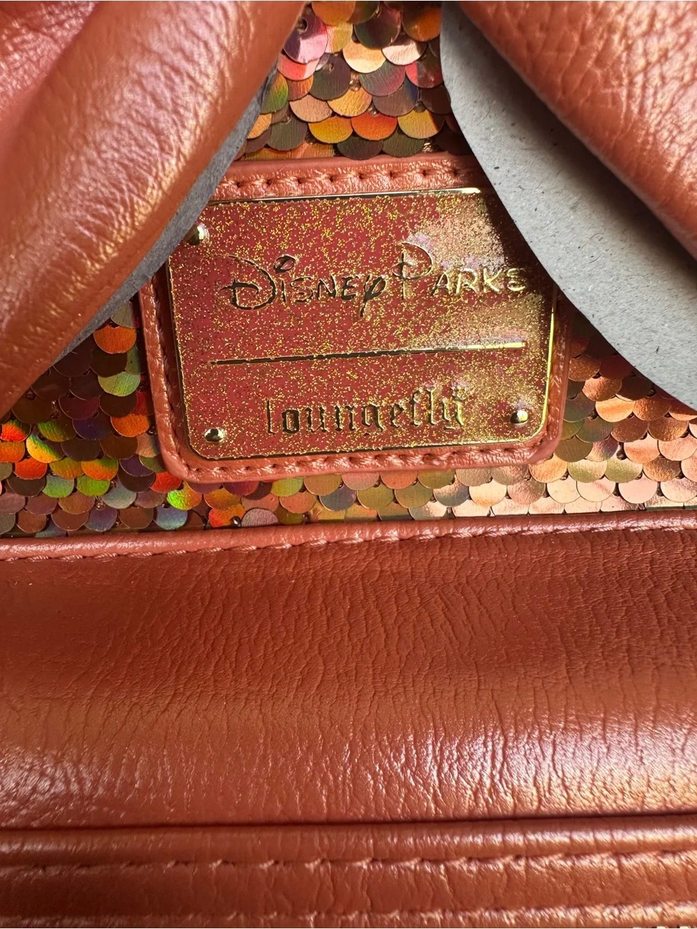 Disney Orange Sequin Mini Backpack with Bow and Ears